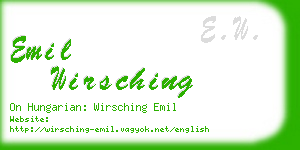 emil wirsching business card